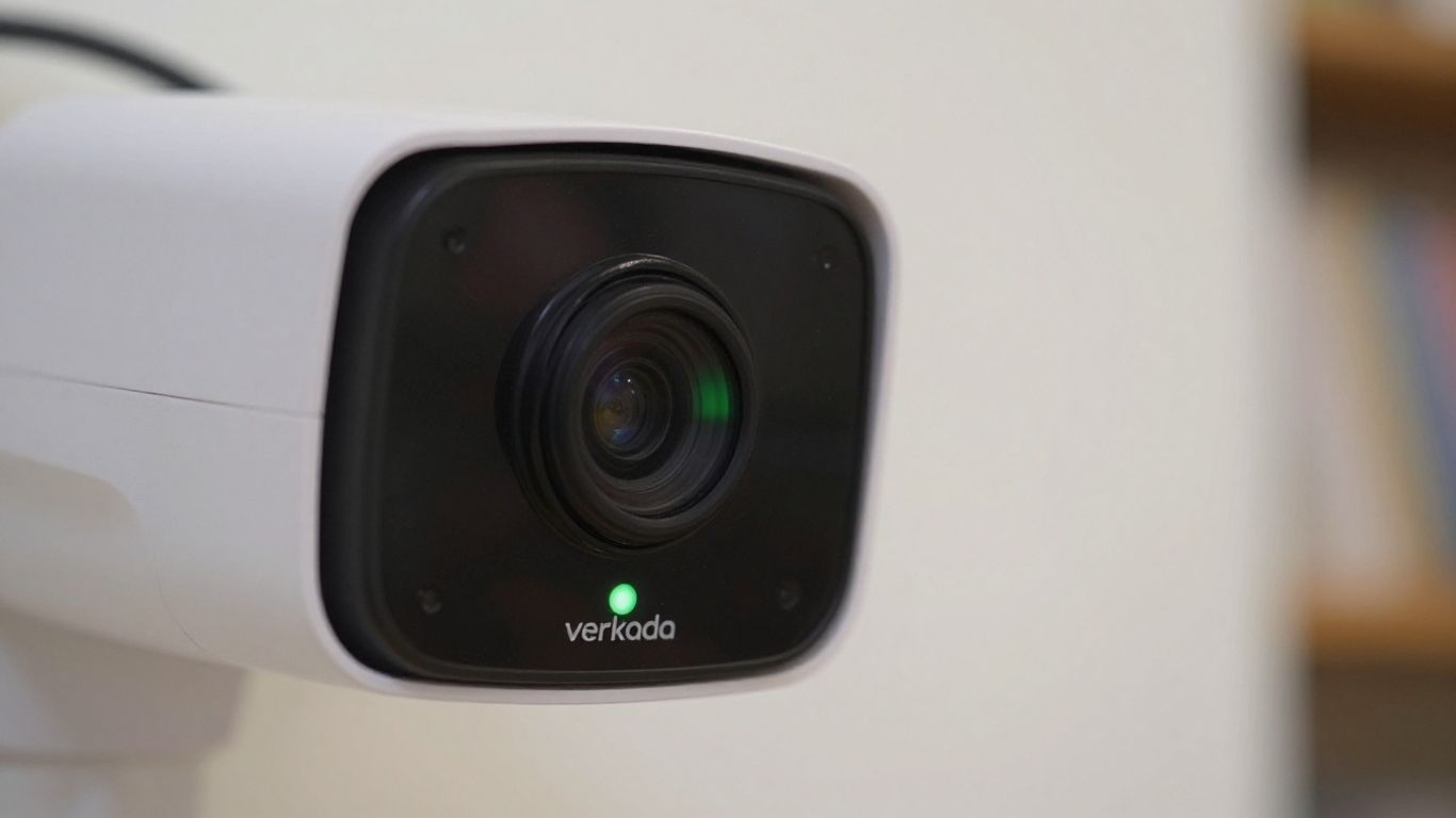 Verkada camera indicator light showing successful network connection.